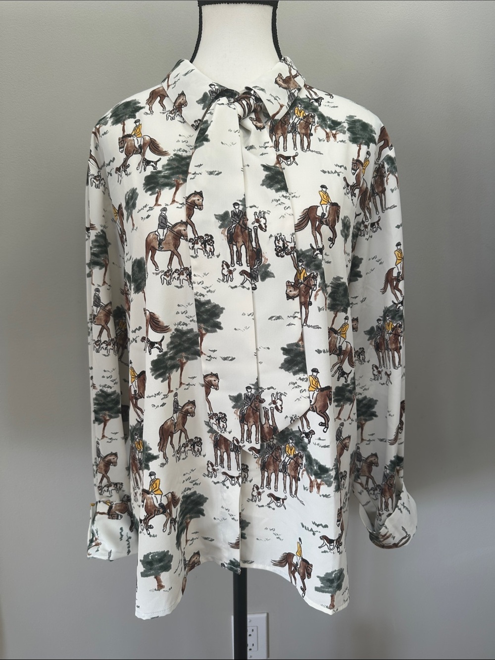 Studio Park x Shawn Killinger Horse & Hounds Equestrian Top NEW! Oversized - Picture 5 of 10